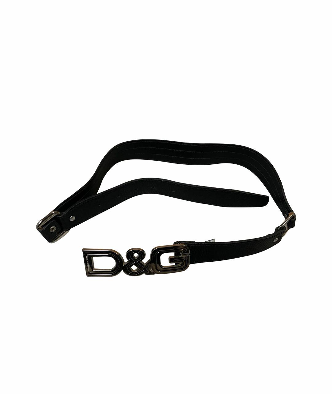 DOLCE&GABBANA Черный кожаный ремень, фото 1