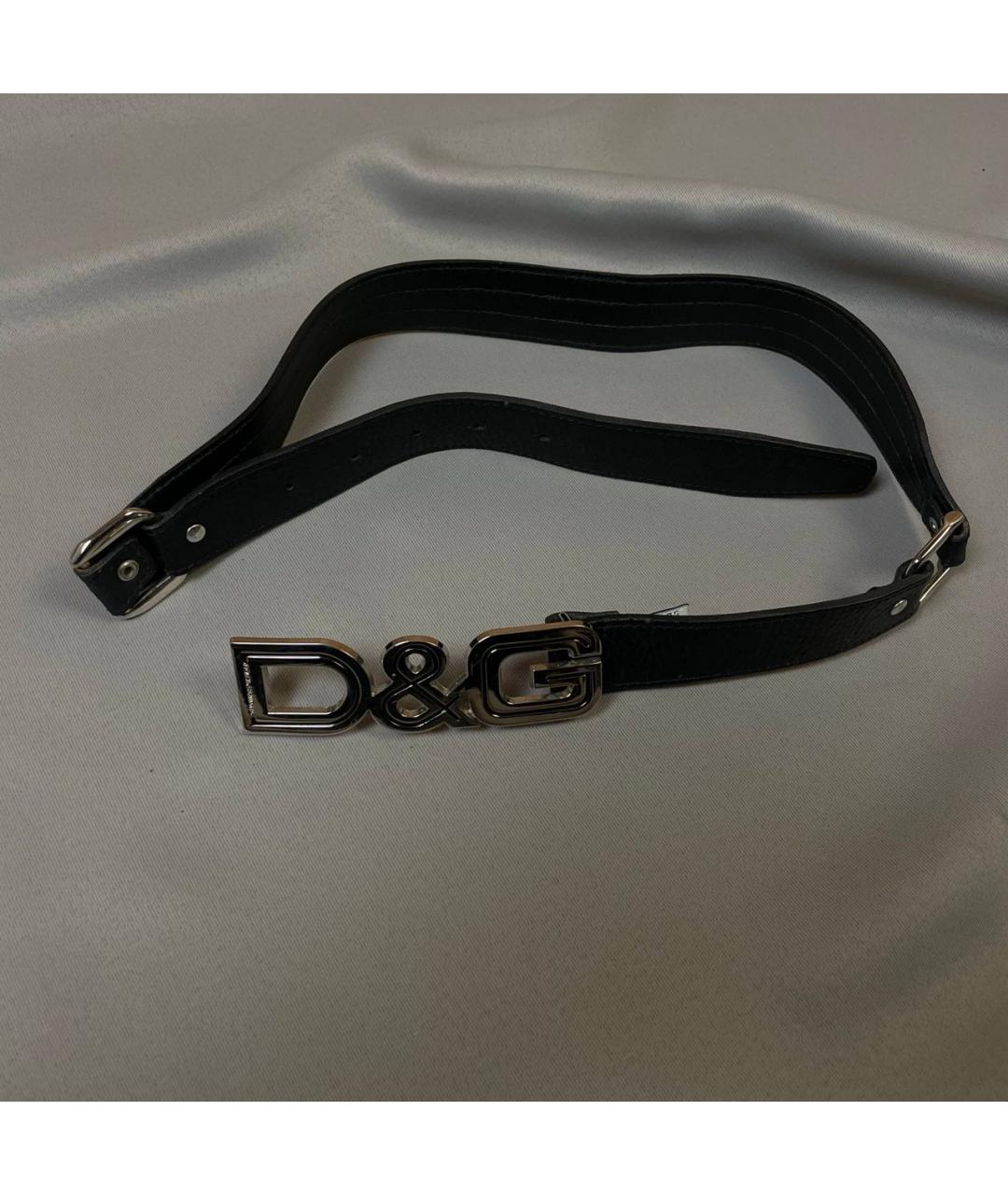 DOLCE&GABBANA Черный кожаный ремень, фото 4