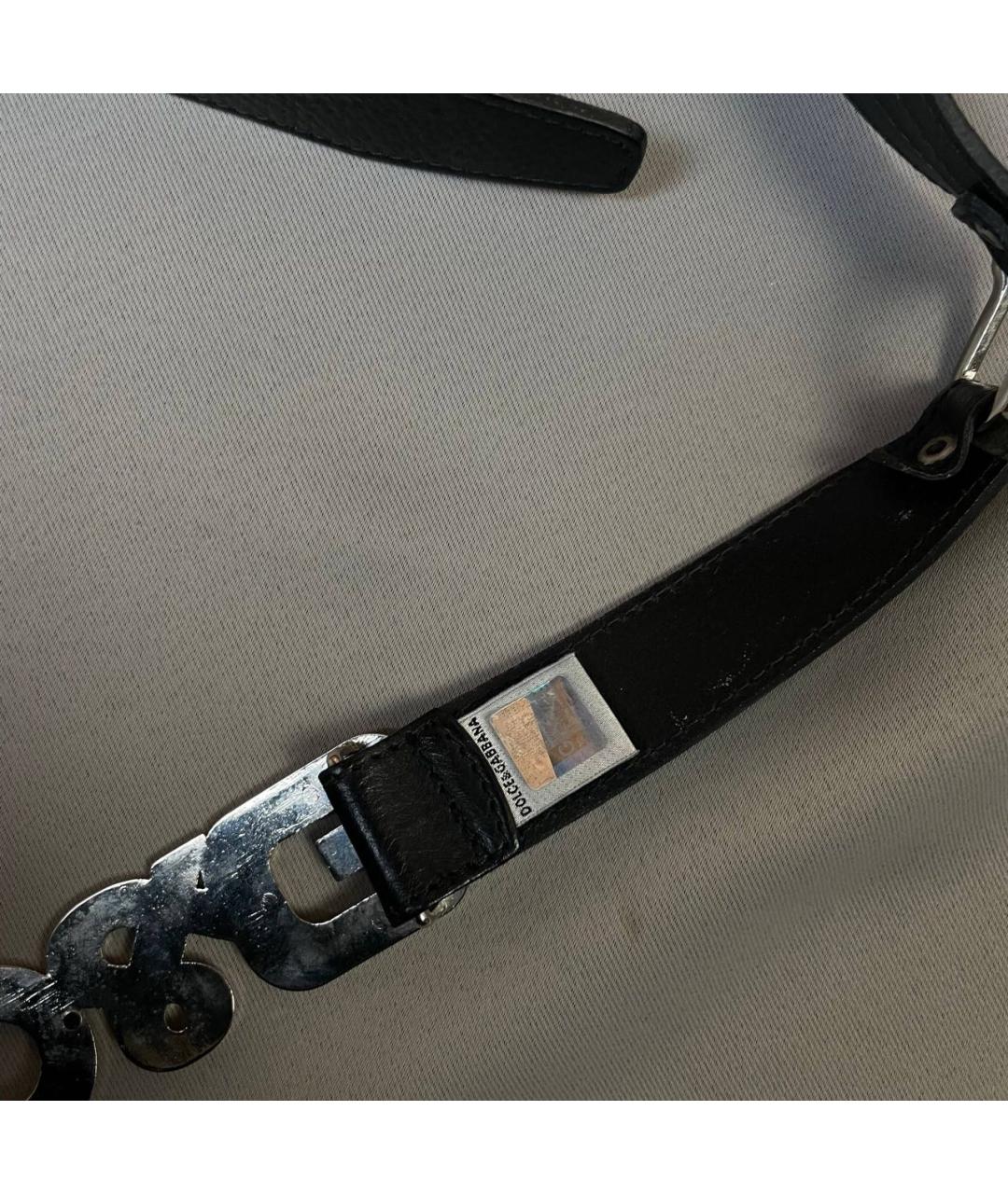 DOLCE&GABBANA Черный кожаный ремень, фото 2