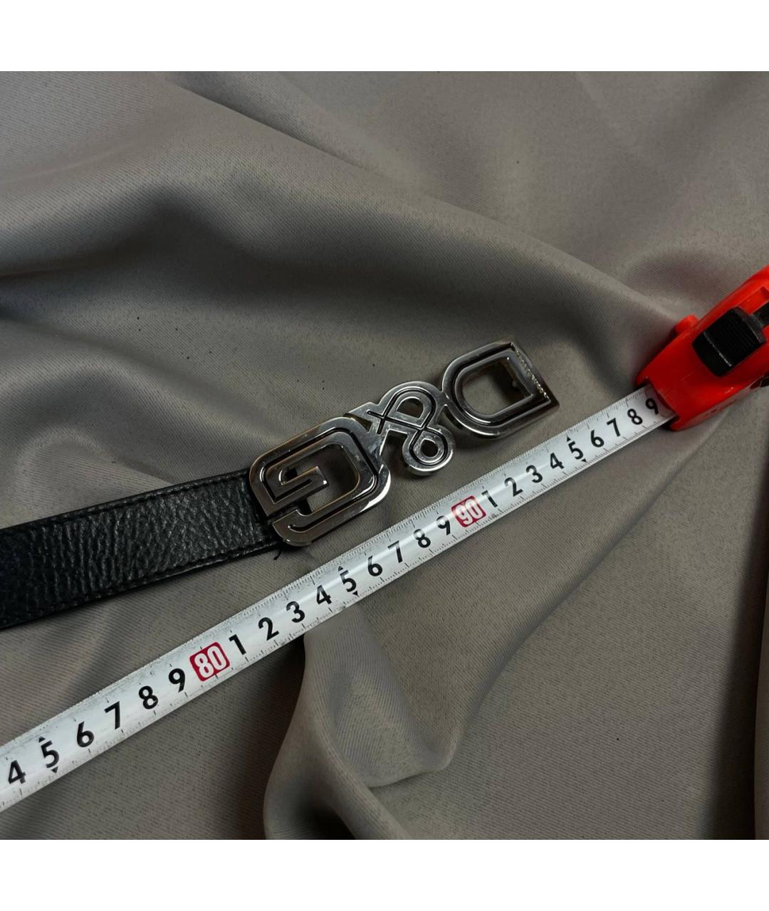 DOLCE&GABBANA Черный кожаный ремень, фото 3