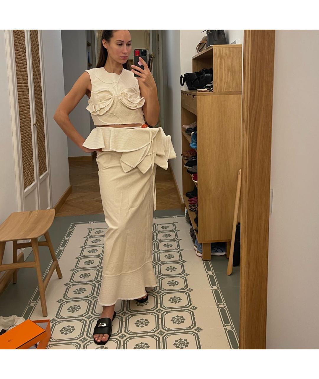 JACQUEMUS Бежевая хлопковая юбка макси, фото 2