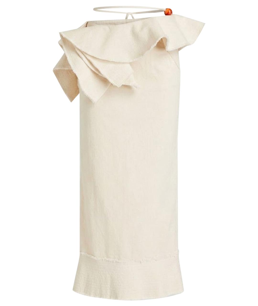 JACQUEMUS Бежевая хлопковая юбка макси, фото 1
