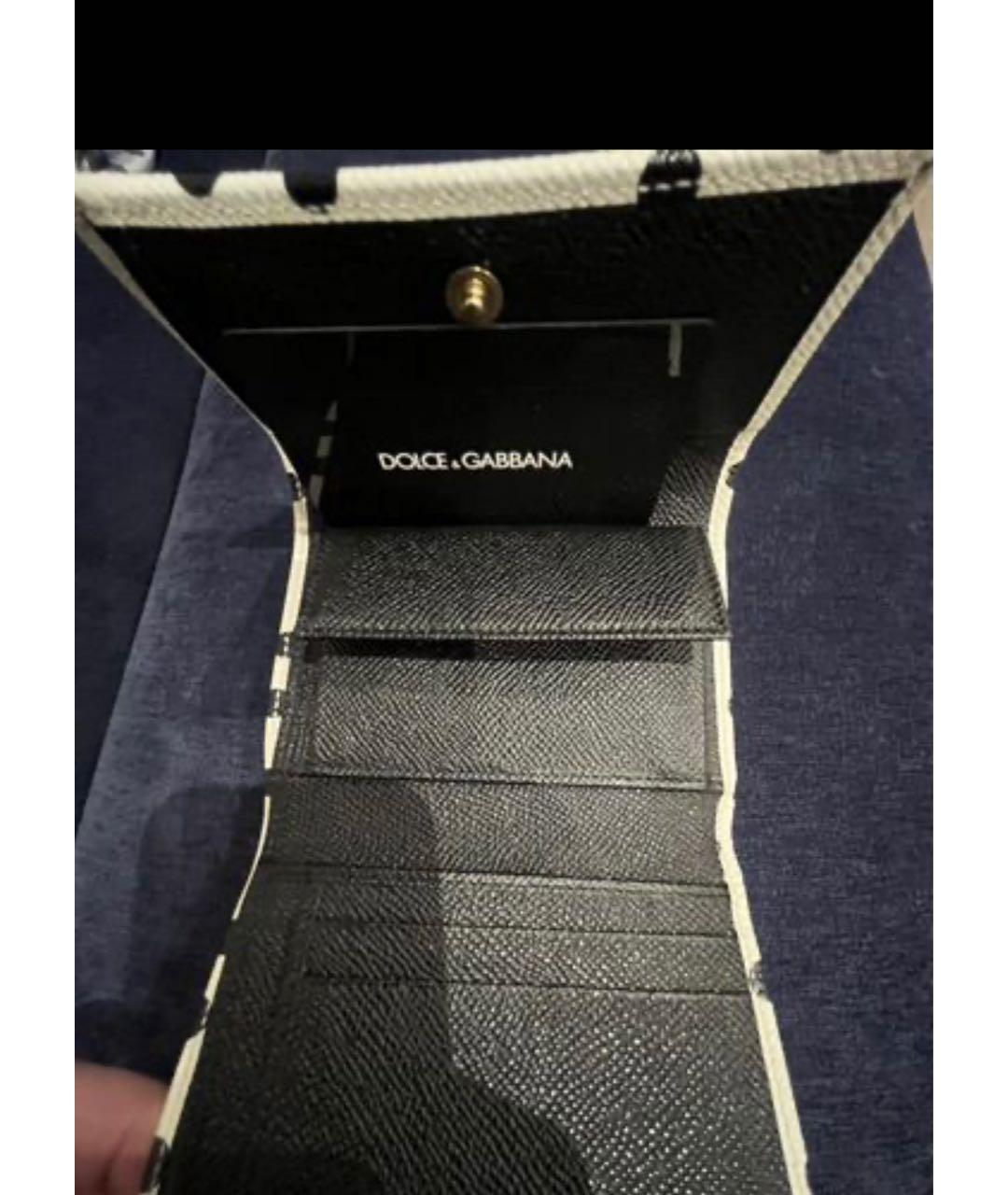 DOLCE&GABBANA Белый кожаный кошелек, фото 3