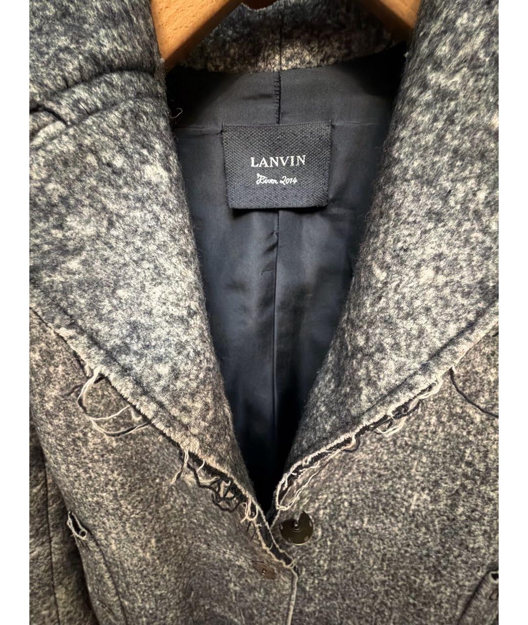 LANVIN Серое хлопковое пальто, фото 3