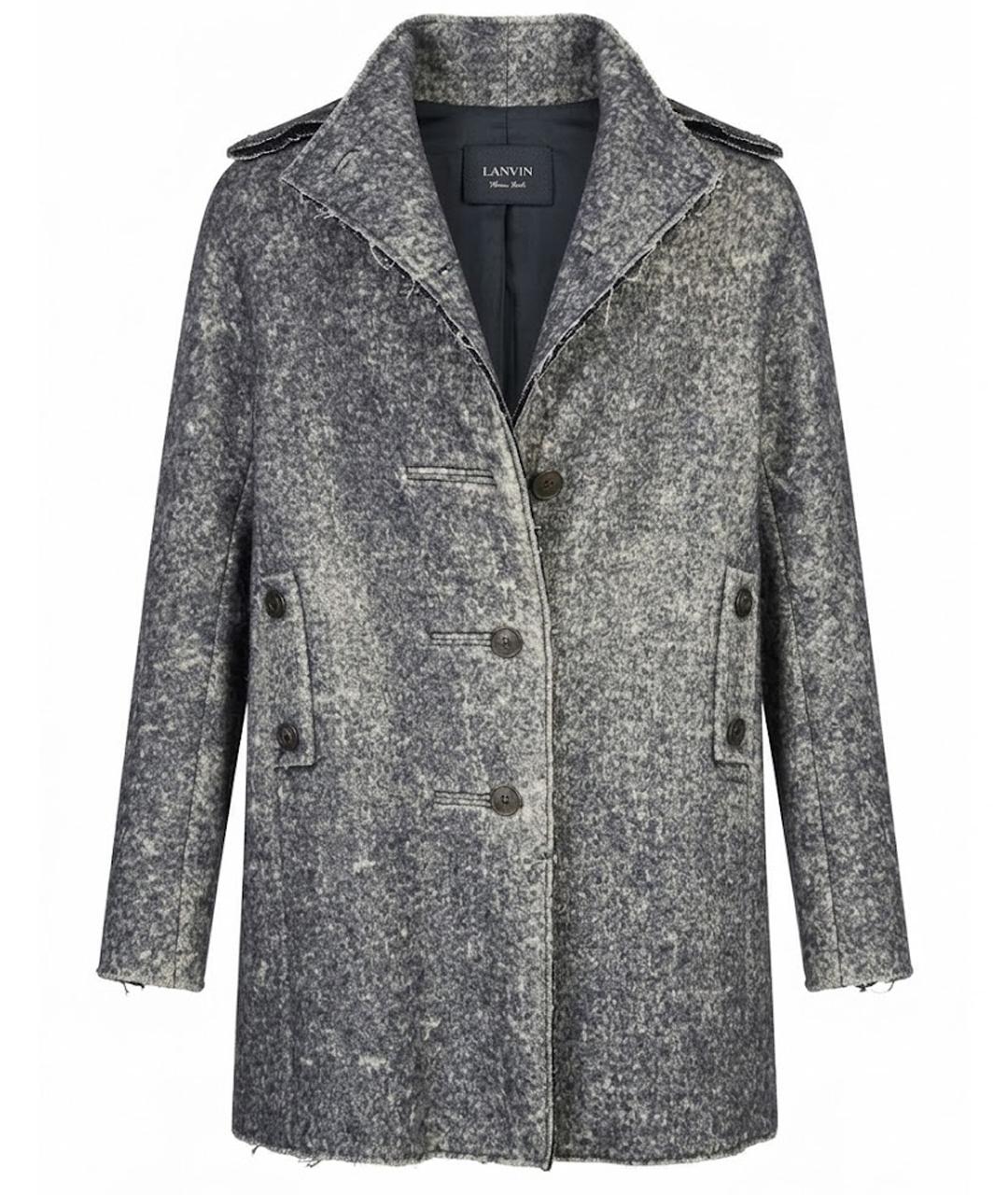 LANVIN Серое хлопковое пальто, фото 1