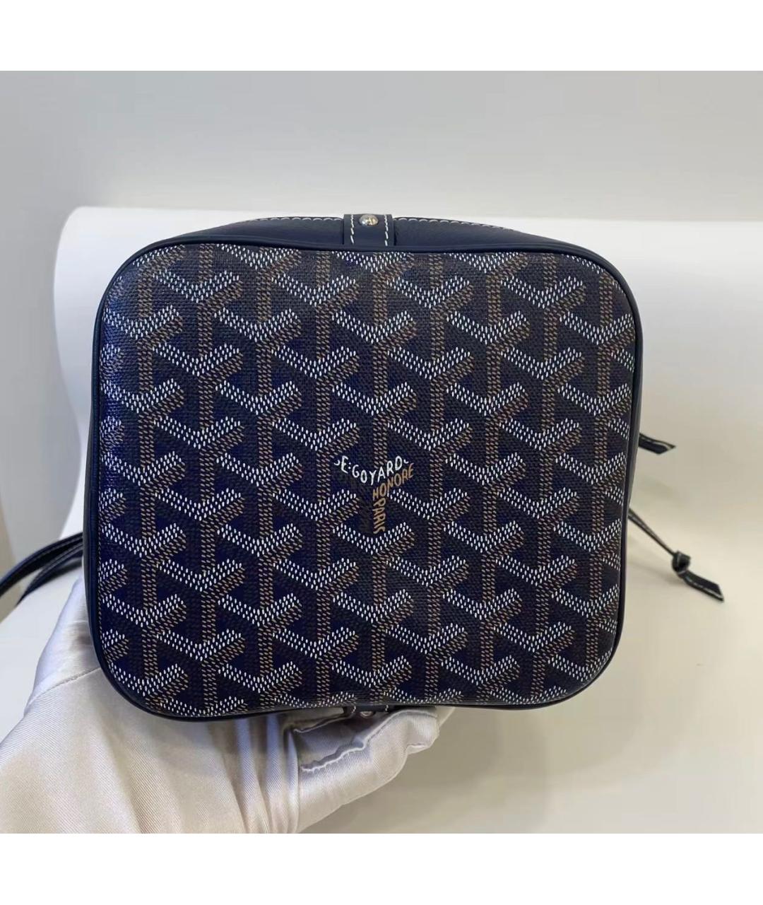 GOYARD Темно-синяя кожаная сумка через плечо, фото 4