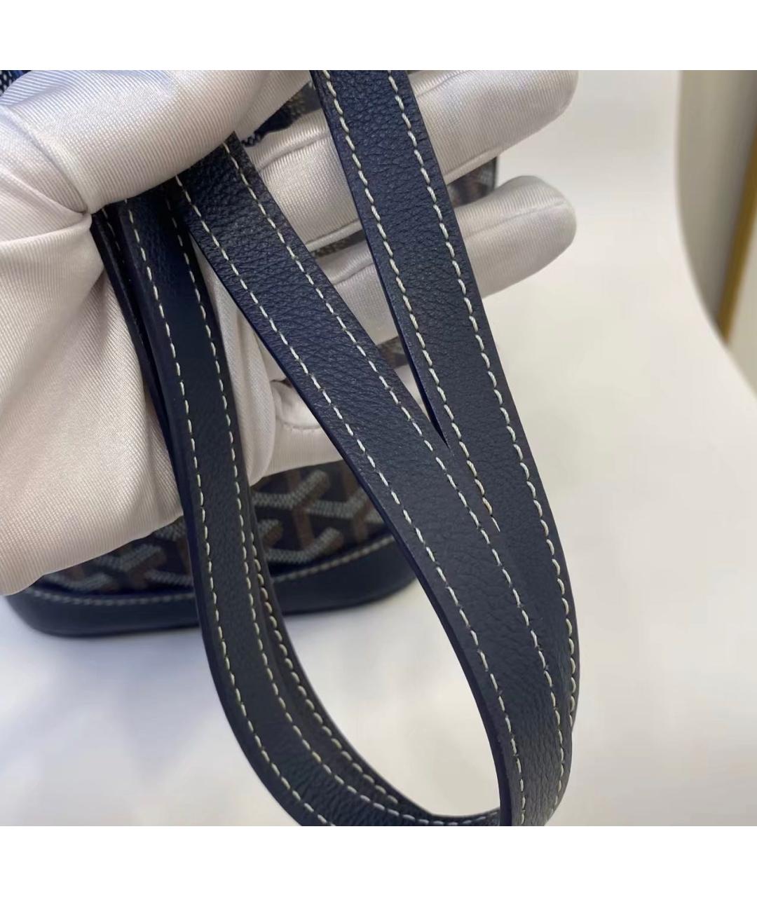 GOYARD Темно-синяя кожаная сумка через плечо, фото 5