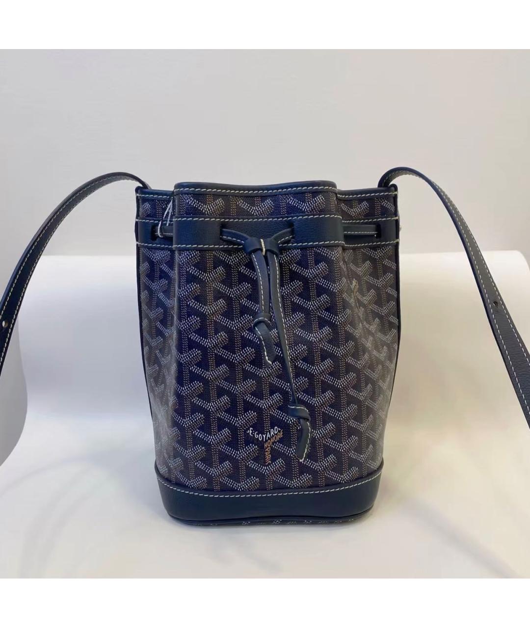 GOYARD Темно-синяя кожаная сумка через плечо, фото 8