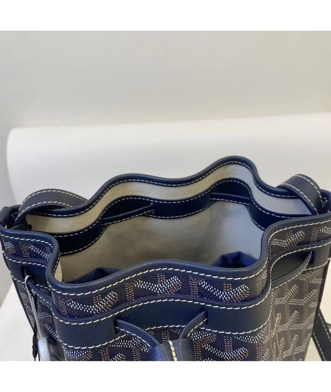 GOYARD Темно-синяя кожаная сумка через плечо, фото 7