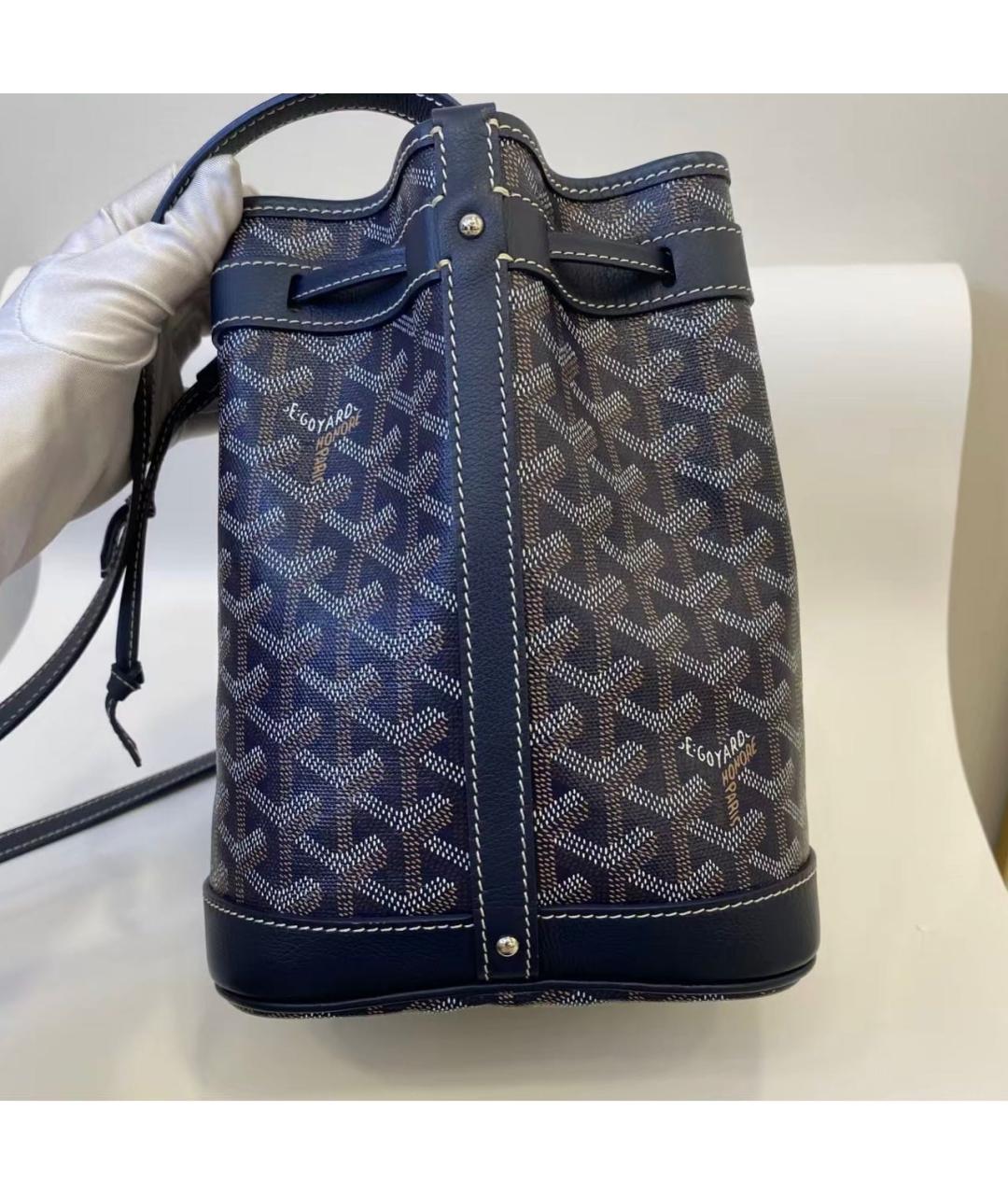 GOYARD Темно-синяя кожаная сумка через плечо, фото 3