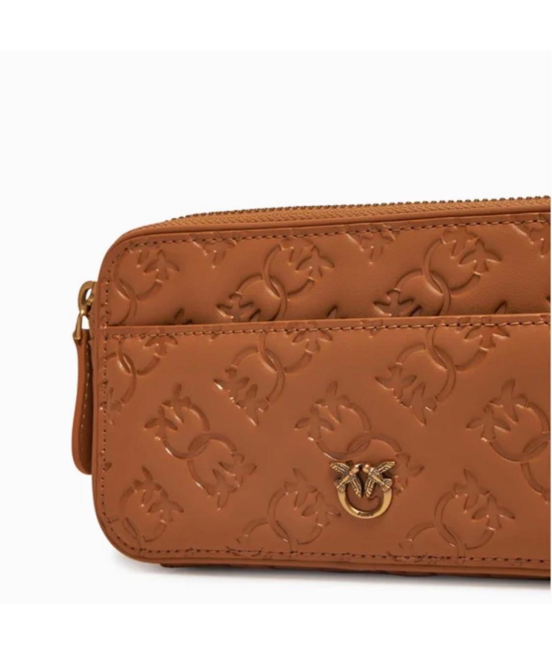 PINKO Коричневая кожаная сумка через плечо, фото 2