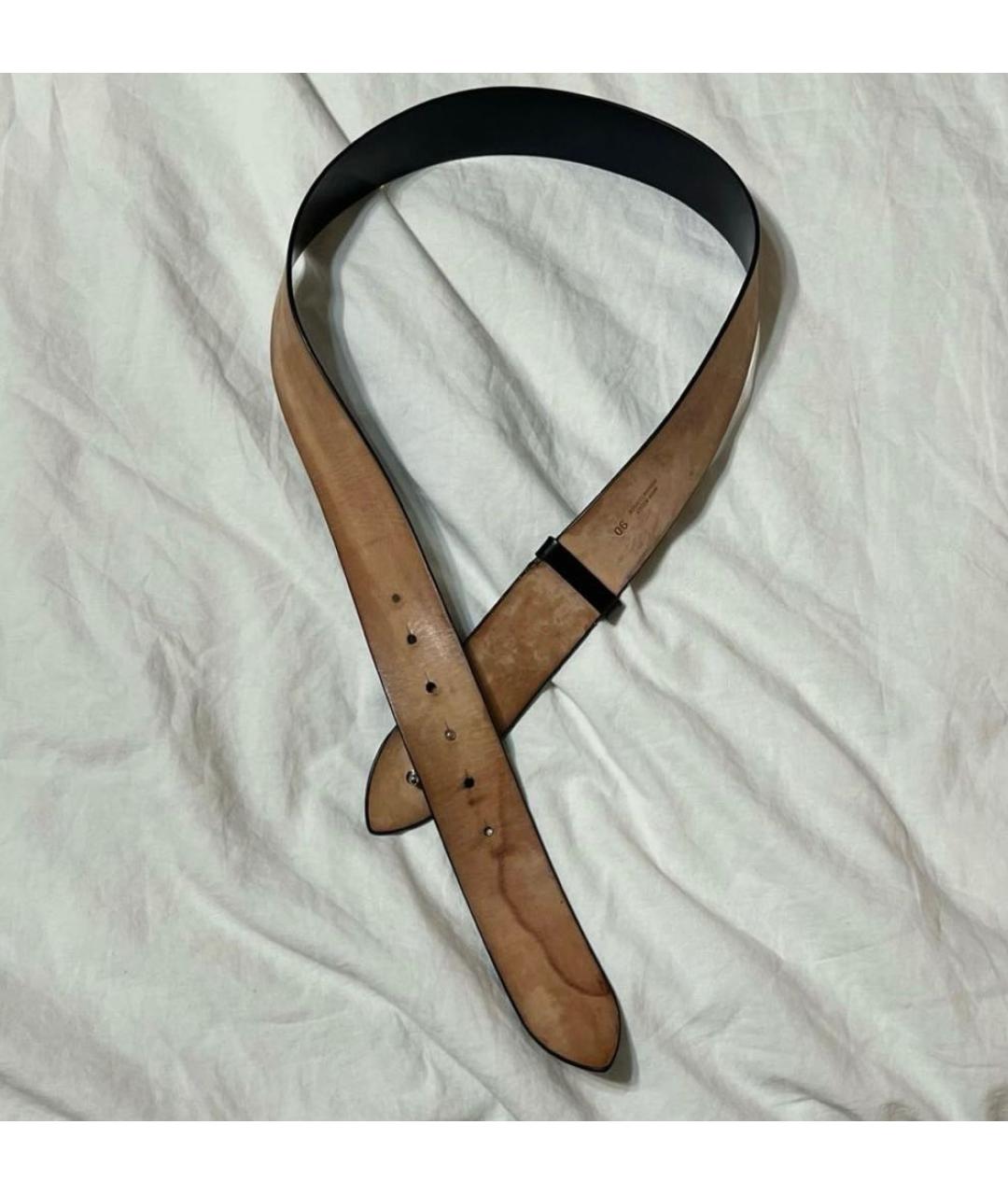 MAISON MARGIELA Черный замшевый ремень, фото 8