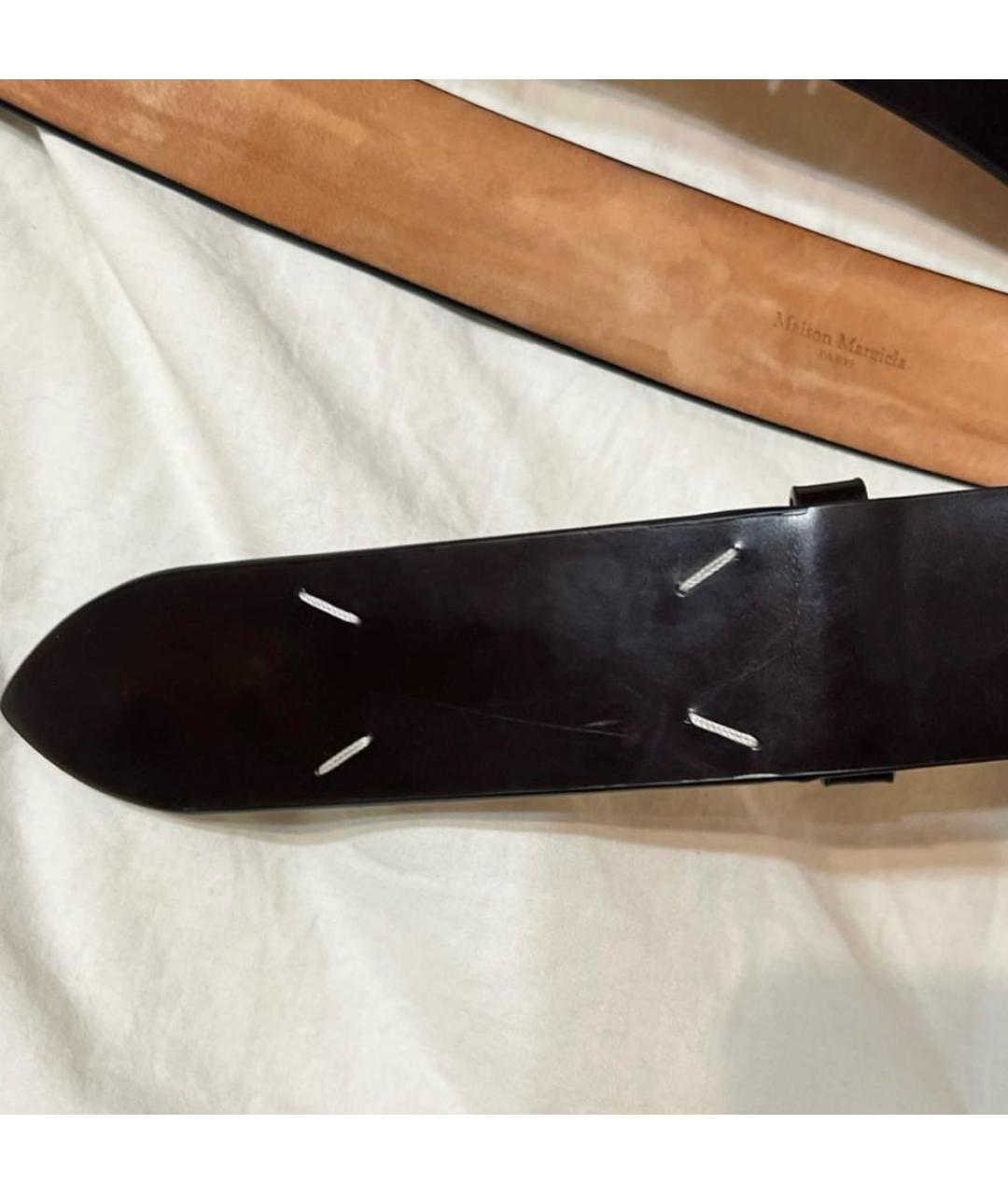 MAISON MARGIELA Черный замшевый ремень, фото 3