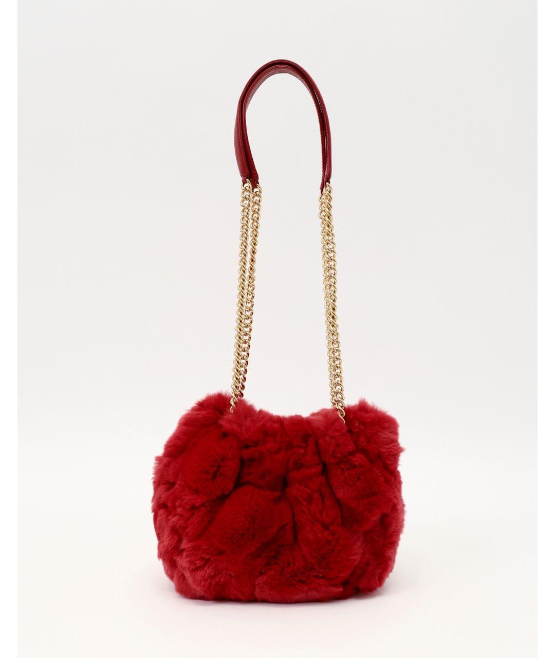 CHANEL Красная меховая сумка через плечо, фото 9