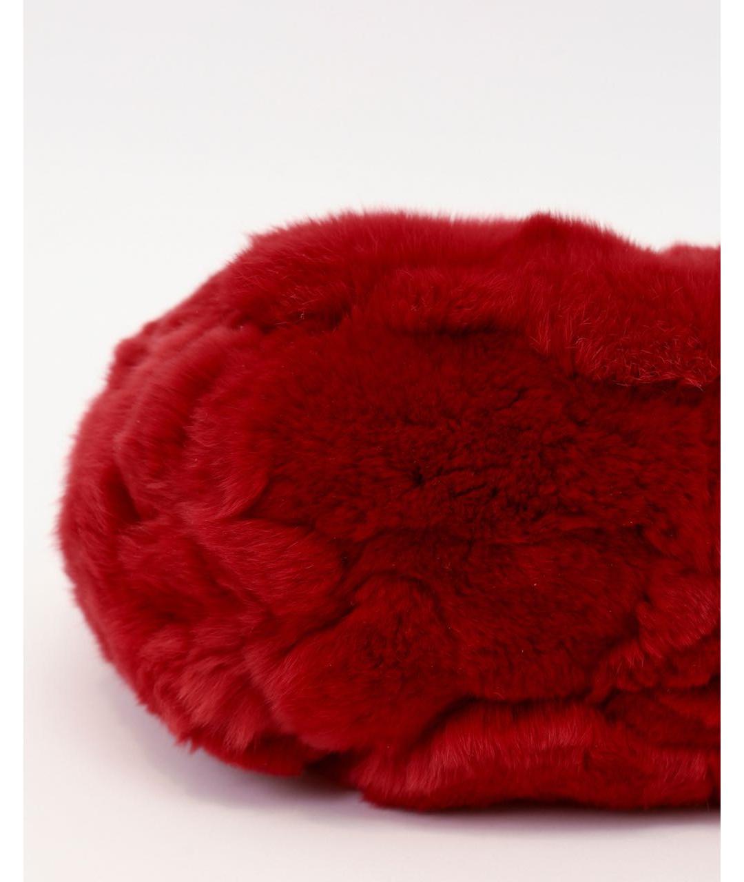 CHANEL Красная меховая сумка через плечо, фото 8