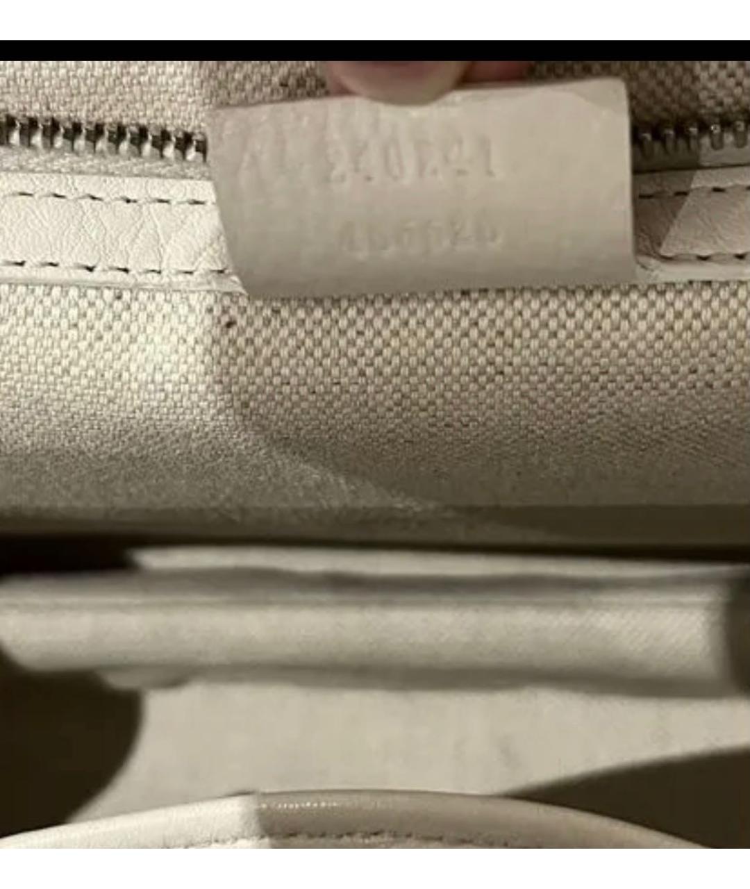 GUCCI Белая кожаная сумка с короткими ручками, фото 4