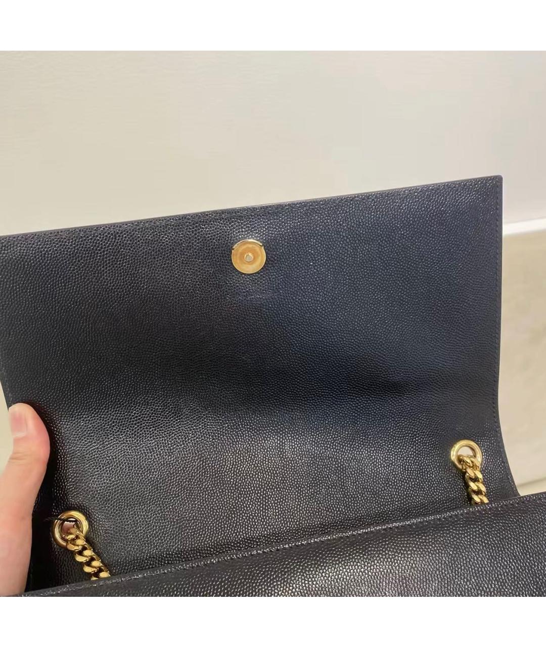 SAINT LAURENT Черная кожаная сумка через плечо, фото 7