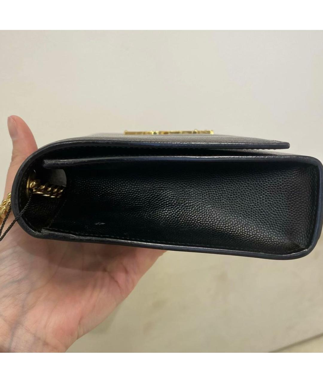 SAINT LAURENT Черная кожаная сумка через плечо, фото 3