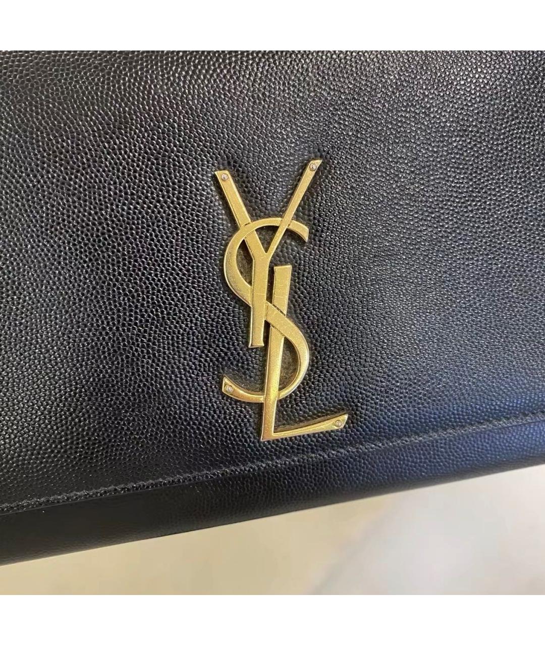 SAINT LAURENT Черная кожаная сумка через плечо, фото 6