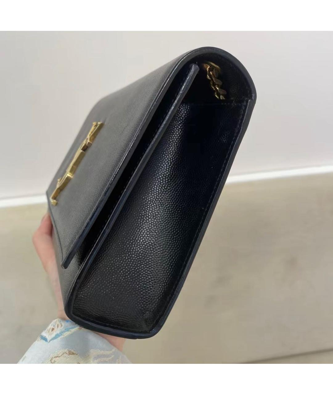 SAINT LAURENT Черная кожаная сумка через плечо, фото 4