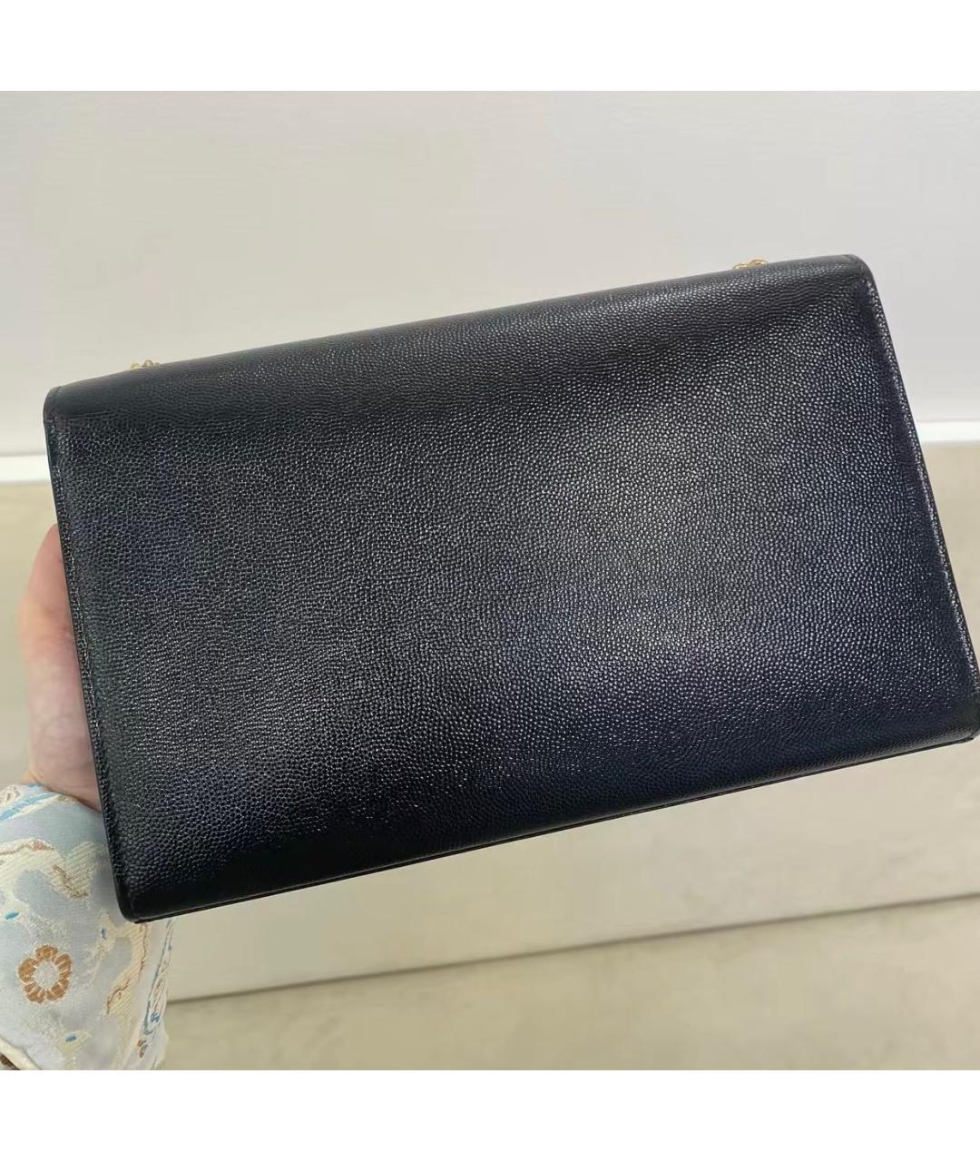 SAINT LAURENT Черная кожаная сумка через плечо, фото 2