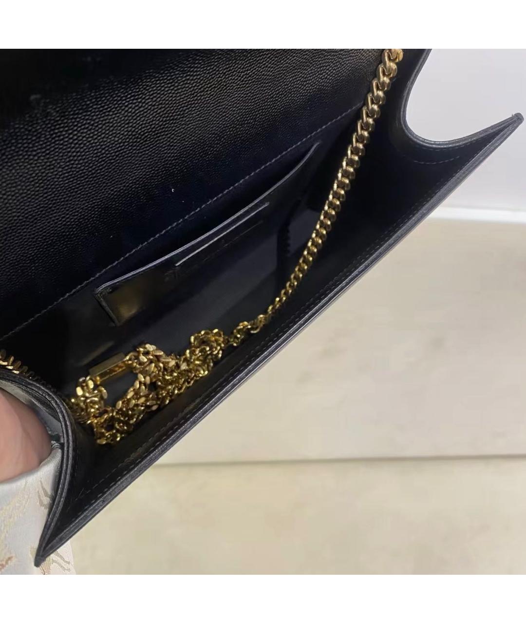 SAINT LAURENT Черная кожаная сумка через плечо, фото 8