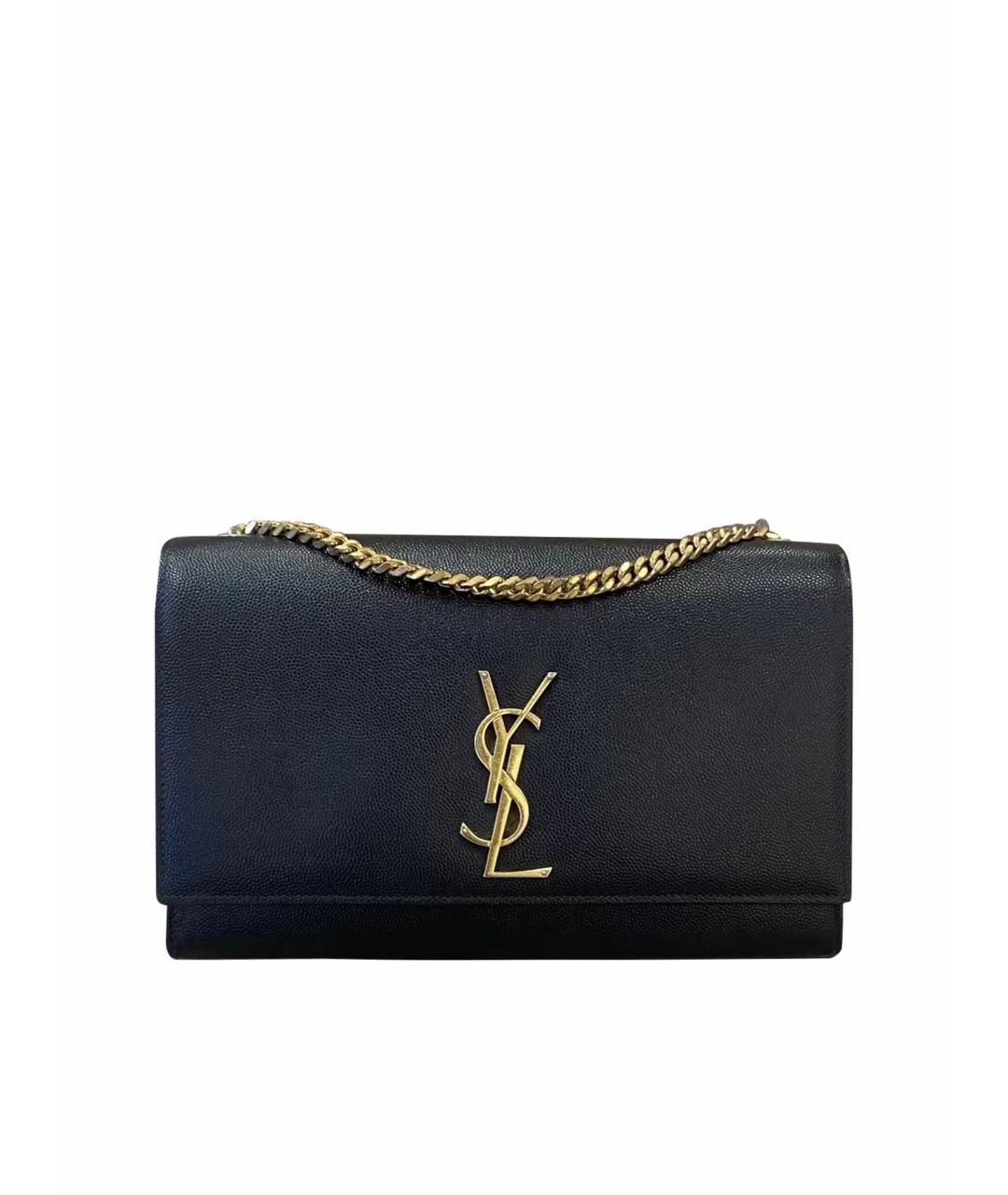 SAINT LAURENT Черная кожаная сумка через плечо, фото 1