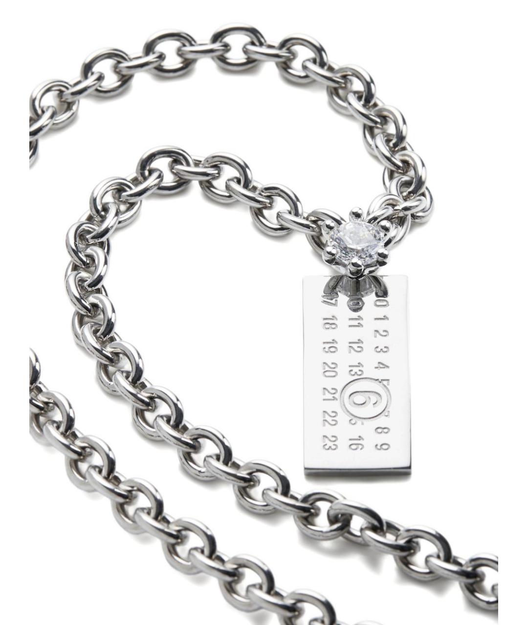 MM6 MAISON MARGIELA Серебряная металлическая подвеска, фото 4