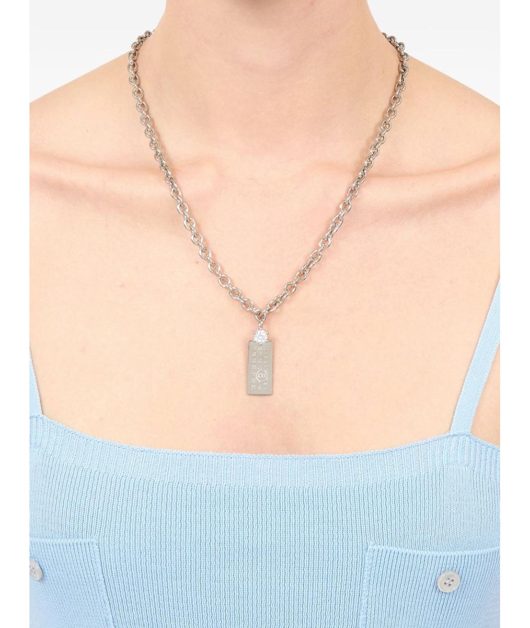 MM6 MAISON MARGIELA Серебряная металлическая подвеска, фото 3