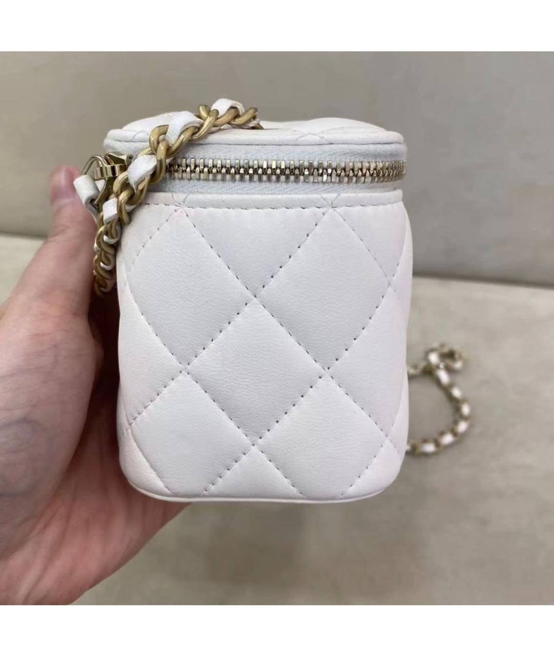 CHANEL Белая кожаная сумка через плечо, фото 2