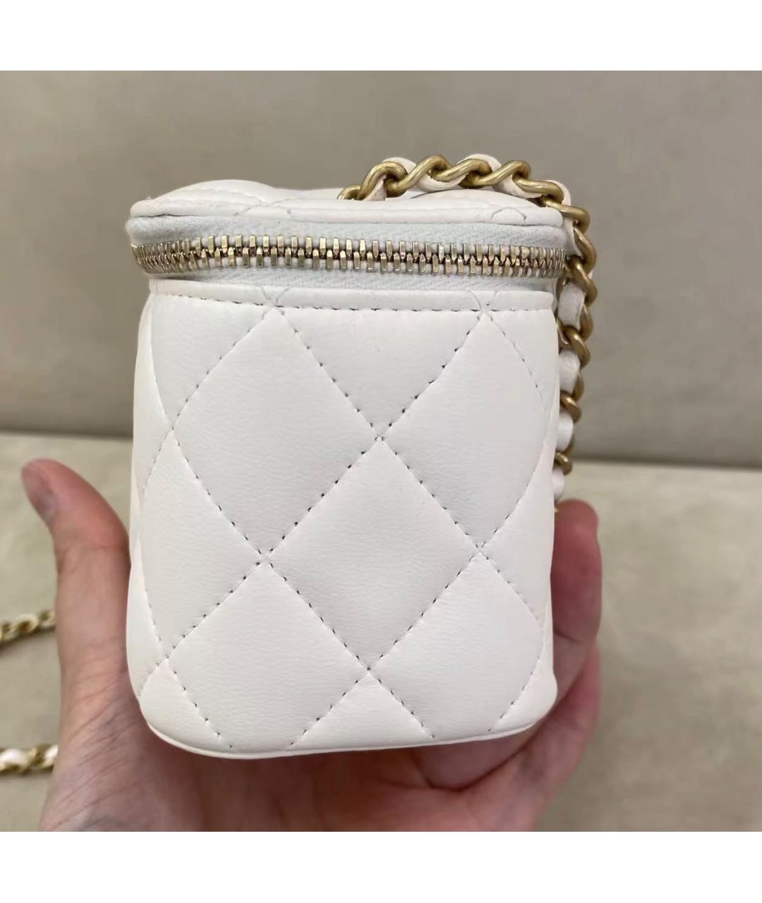 CHANEL Белая кожаная сумка через плечо, фото 3