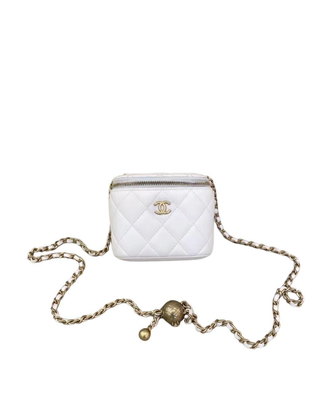 CHANEL Белая кожаная сумка через плечо, фото 1