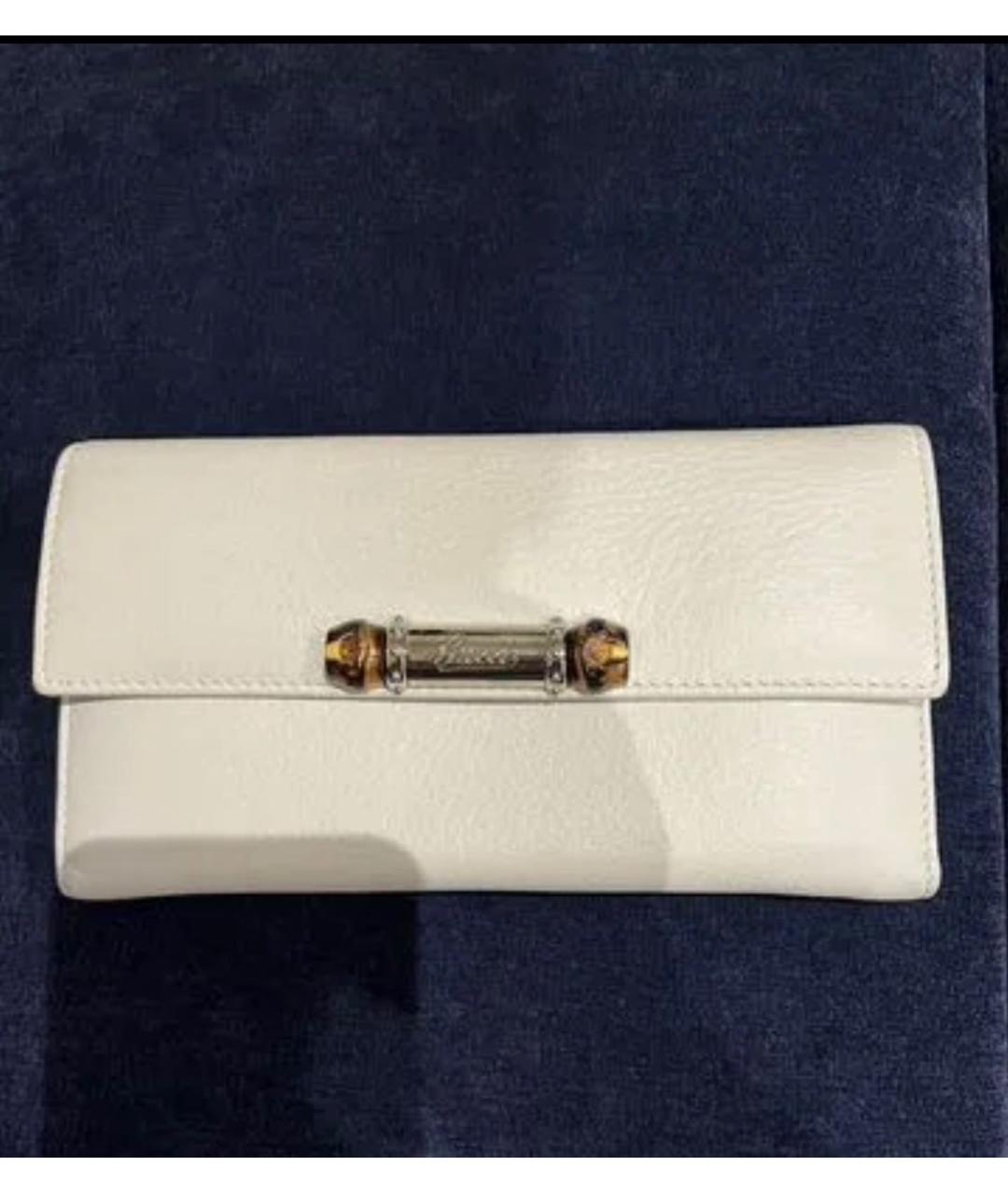 GUCCI Белый кожаный кошелек, фото 5