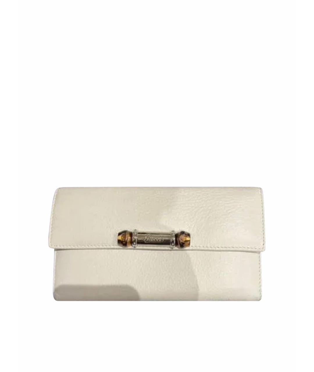 GUCCI Белый кожаный кошелек, фото 1