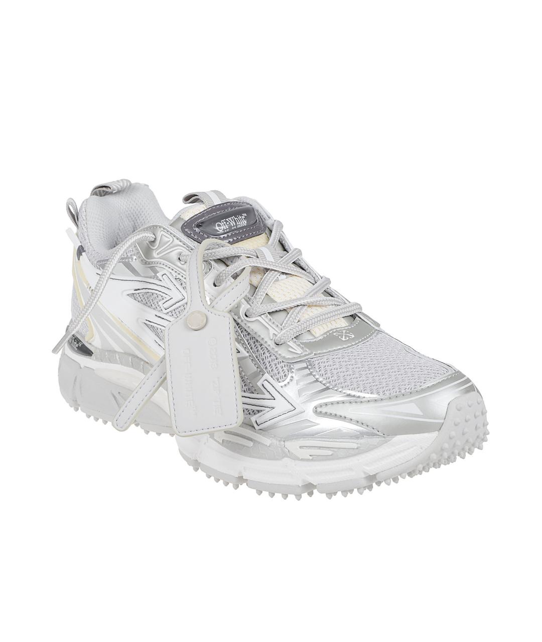OFF-WHITE Серые текстильные низкие кроссовки / кеды, фото 2