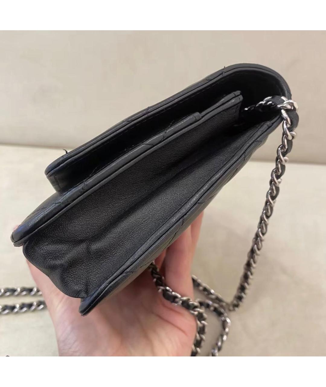 CHANEL Черная кожаная сумка через плечо, фото 5