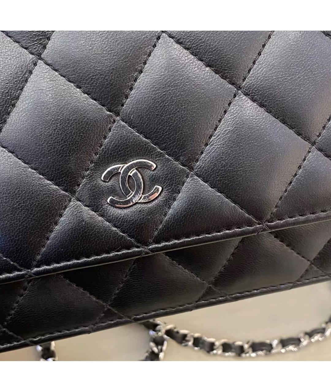 CHANEL Черная кожаная сумка через плечо, фото 8