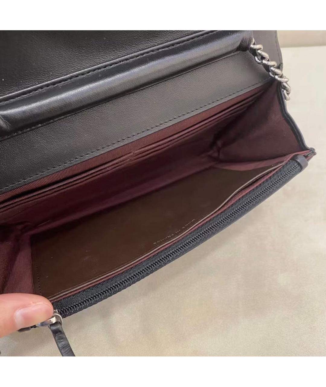 CHANEL Черная кожаная сумка через плечо, фото 7