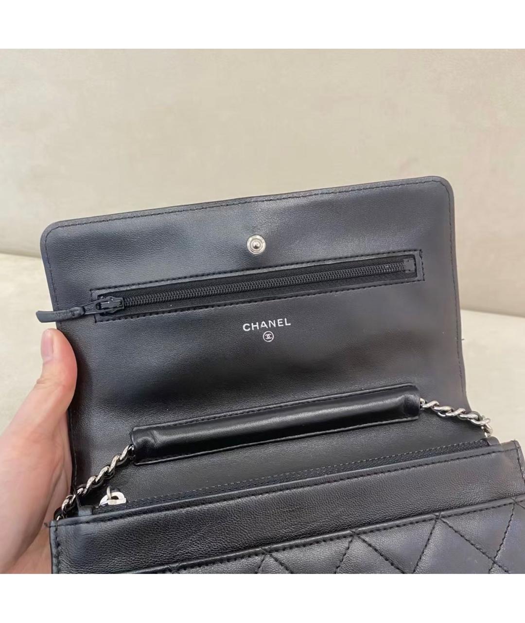 CHANEL Черная кожаная сумка через плечо, фото 6