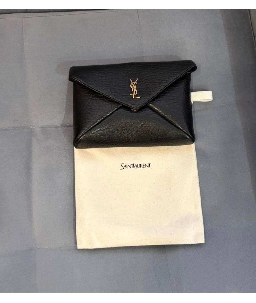 SAINT LAURENT Черная кожаная сумка через плечо, фото 5