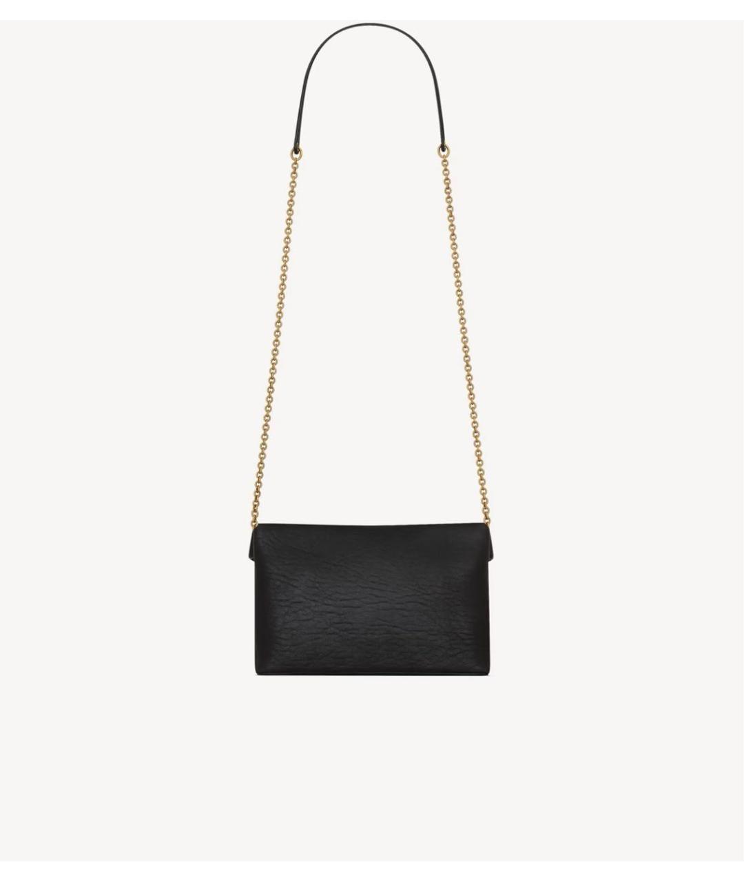 SAINT LAURENT Черная кожаная сумка через плечо, фото 3
