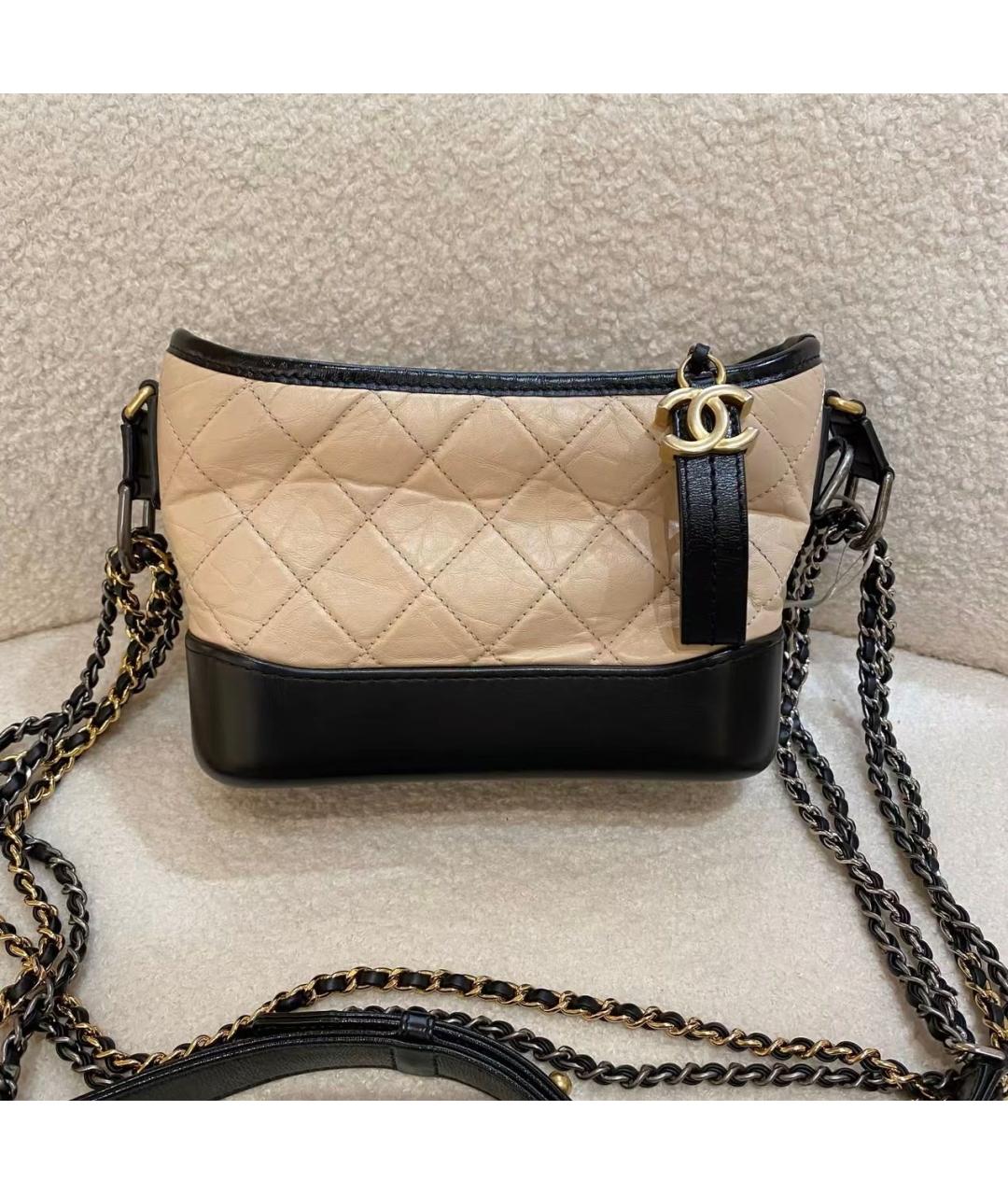 CHANEL Бежевая кожаная сумка через плечо, фото 8