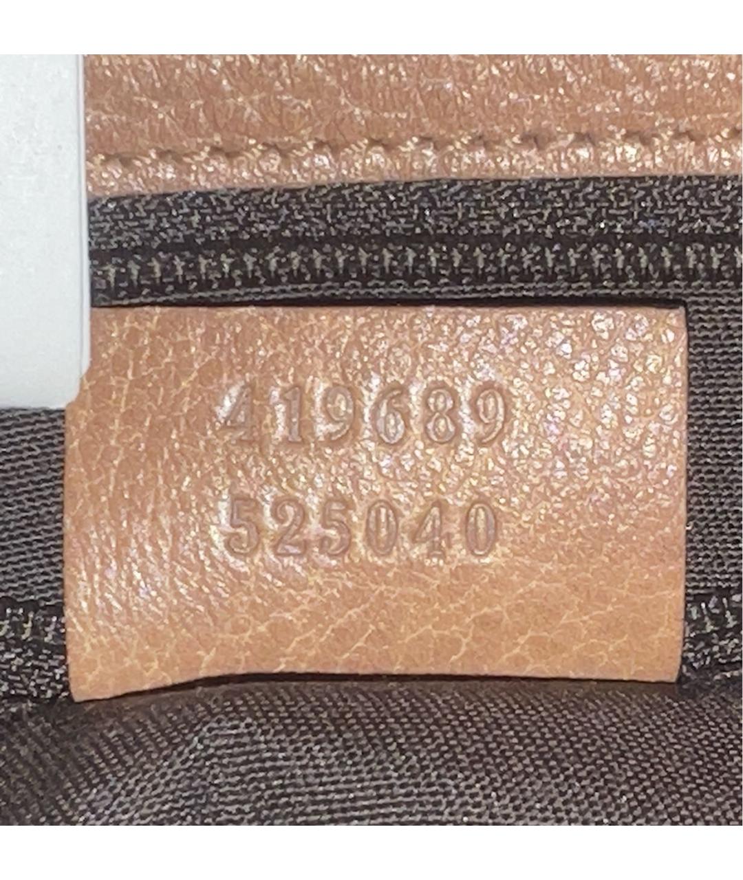 GUCCI Бежевая кожаная сумка с короткими ручками, фото 6