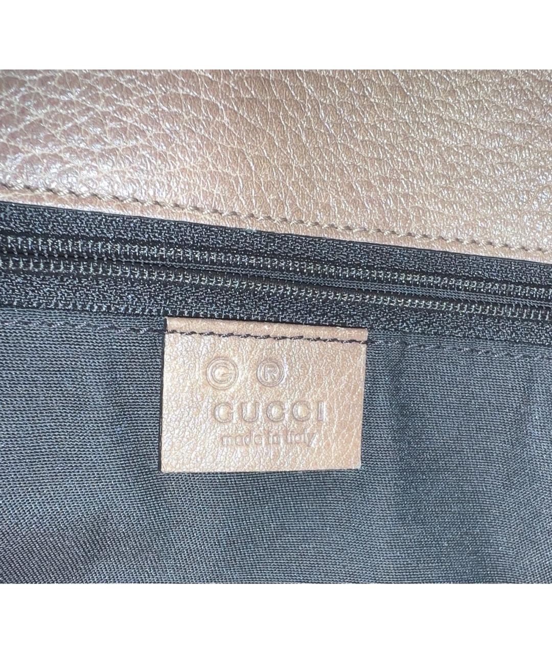 GUCCI Бежевая кожаная сумка с короткими ручками, фото 8