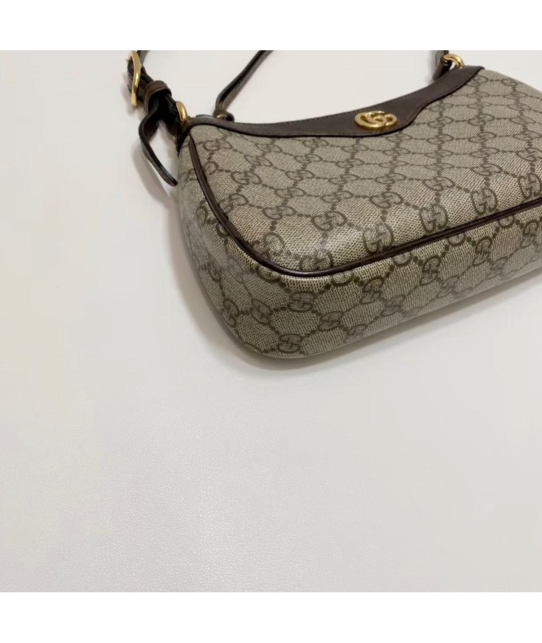 GUCCI Коричневая кожаная сумка с короткими ручками, фото 5