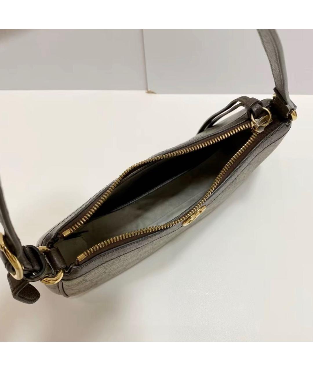 GUCCI Коричневая кожаная сумка с короткими ручками, фото 3