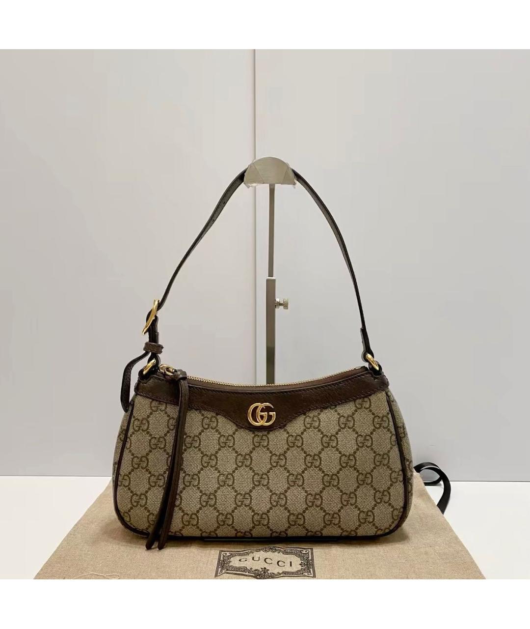 GUCCI Коричневая кожаная сумка с короткими ручками, фото 7