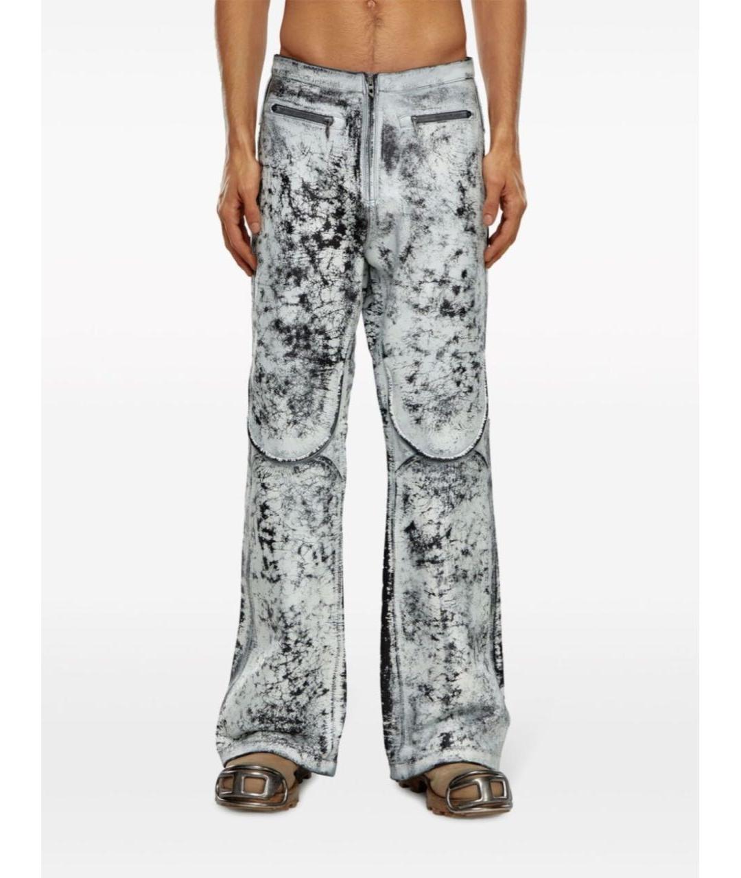 DIESEL Черные кожаные классические брюки, фото 5