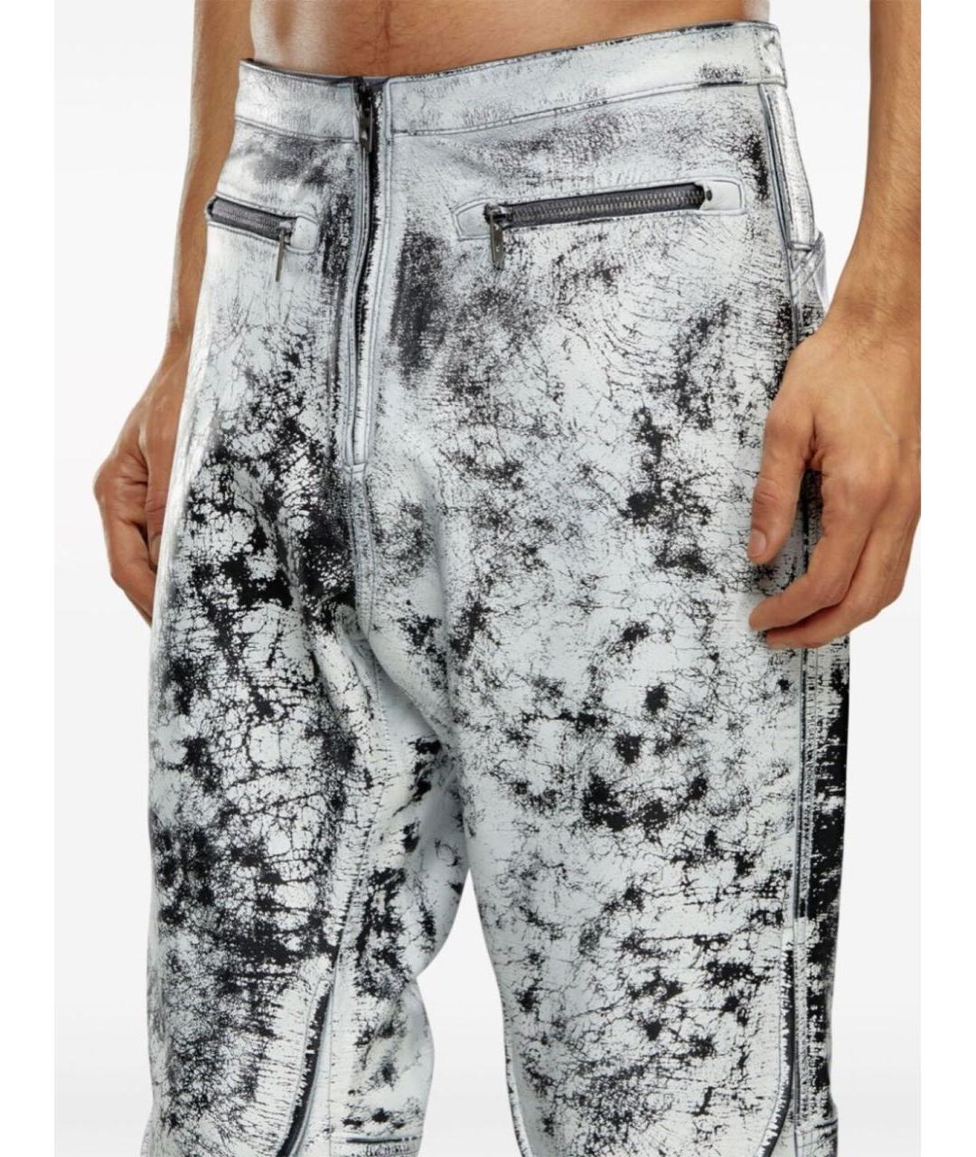 DIESEL Черные кожаные классические брюки, фото 3