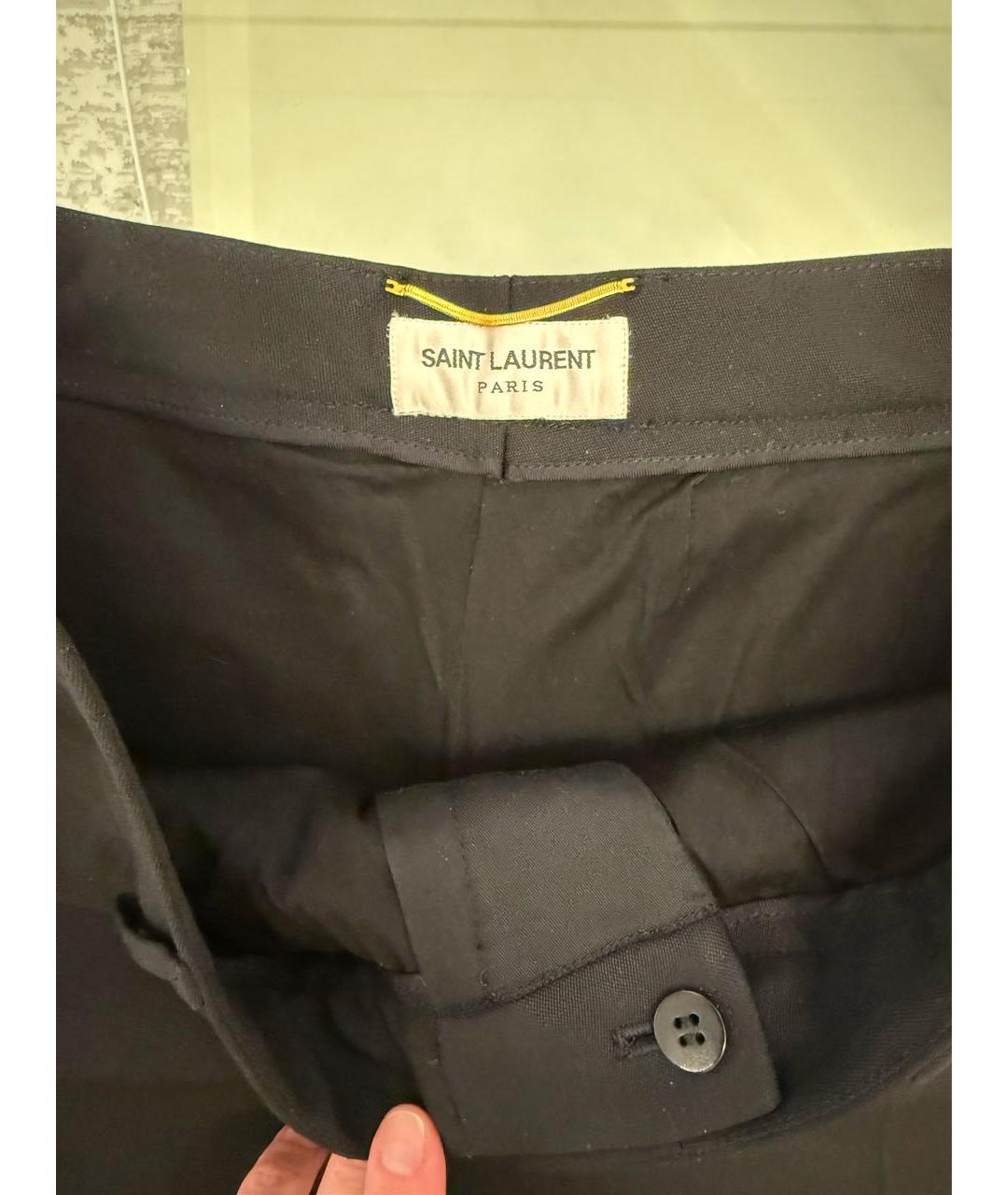 SAINT LAURENT Черные шерстяные шорты, фото 3